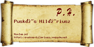 Puskás Hiláriusz névjegykártya